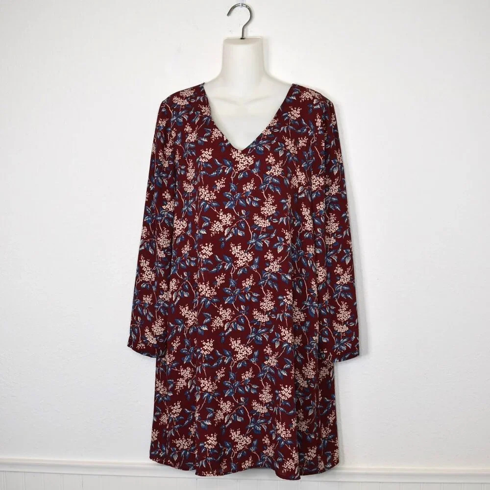 Madewell Floral Midi Dress Sz M Button Back Long Sleeve Boho Whimsygoth Prairie